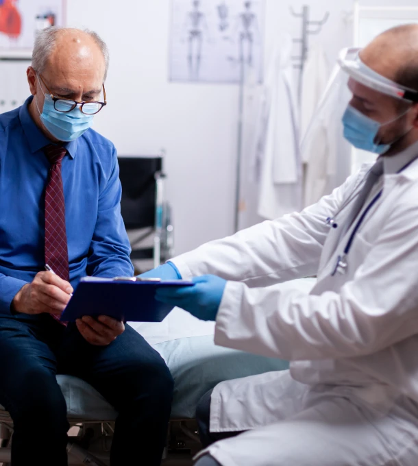 Doctor consulting patient